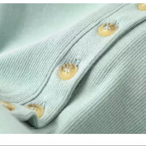 The Cutest Mint Ribbed Button Ruffled Bodysuit - Picture 3 of 3